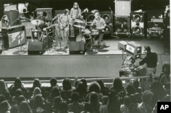 The Allman Brothers band perform in 1972 in front of a television audience.