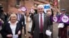 Former Chancellor of the Exchequer and leader of the Better Together campaign, Alistair Darling, walks with his wife Maggie outside the polling station at the Church Hill Theatre in Edinburgh, Scotland, Sept. 18, 2014.