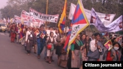 More than 7000 Tibetans took part in the march in New Delhi