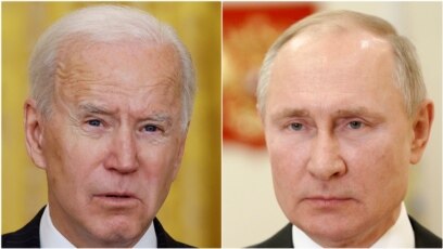 Ảnh phối hợp: Tổng thống Mỹ Joseph Biden (trái) và Tổng thống Nga Vladimir Putin.