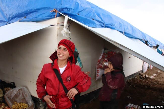 Some boys sell vegetables and fruits in the camp to make extra money, saying they felt safer with IS because the militants were protecting them on March 4, 2019 in al-Hol Camp, Syria.