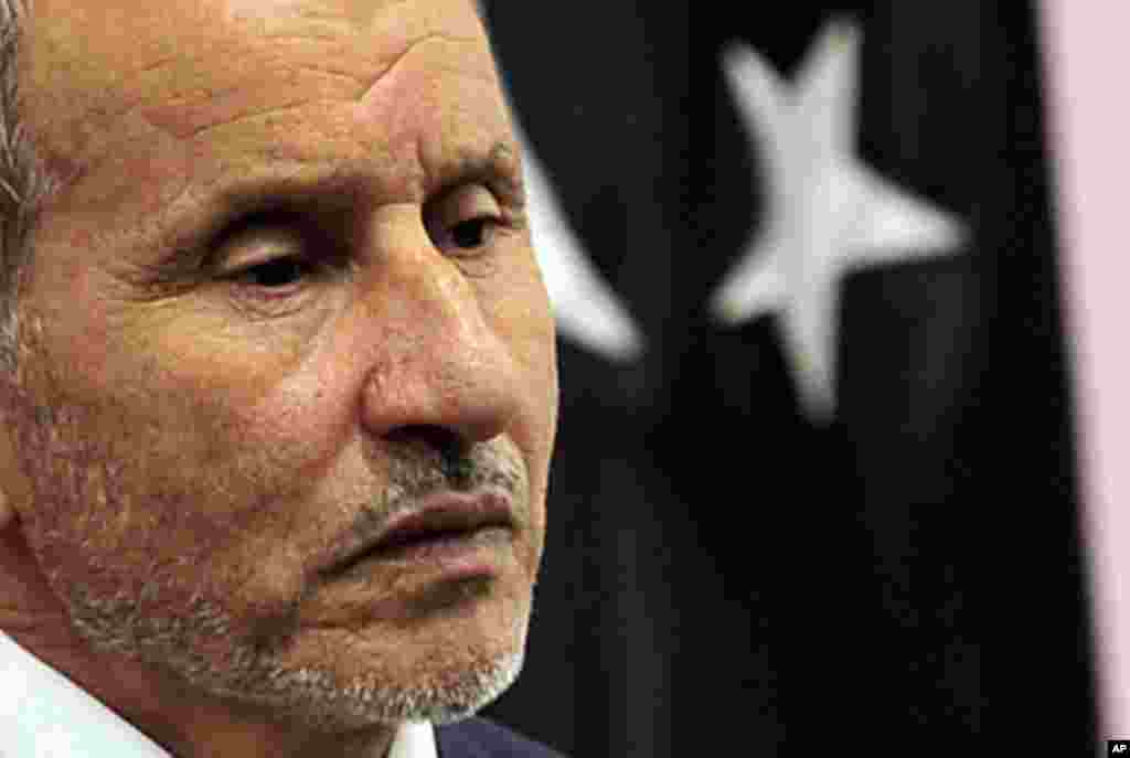 Mustafa Abdel Jalil, chairman of the Libyan National Transitional Council, attends a news conference in Benghazi August 22, 2011. (Reuters)
