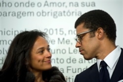Isabel dos Santos e o marido Sindika Dokolo no Porto, Portugal. 5 março 2015
