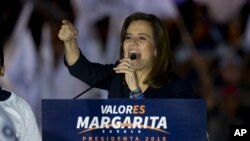 La exprimera dama Margarita Zavala, esposa del expresidente Felipe Calderón, tenía menos de 5% de intención de voto, según los últimos sondeos.