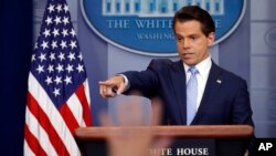 New White House Communications Director Anthony Scaramucci speaks to members of the media in the Brady Press Briefing room of the White House in Washington, July 21, 2017. 