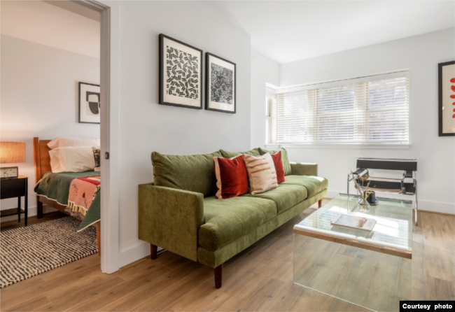 An apartment unit at The Wray in Washington, D.C., which used to house offices for the U.S. State Department. (Photo Insight Property Group)