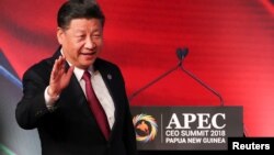 President of China Xi Jinping arrives for the APEC CEO Summit 2018 at Port Moresby, Papua New Guinea, Nov. 17, 2018.