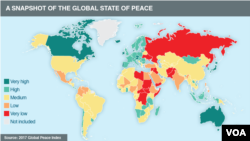 A snapshot of the state of global peace