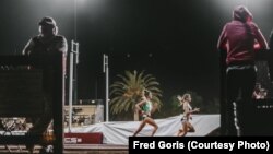 Alexi Pappas competing in real life in the 10,000-meters at the Peyton Jordan Invitational in Palo Alto, CA this spring.