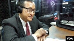 Mr. Sam Rainsy talks on VOA Khmer's Hello VOA radio call-in show, Thursday, July 24, 2014, two days after his party reached an agreement with the ruling Cambodian People's Party to end a yearlong political deadlock.