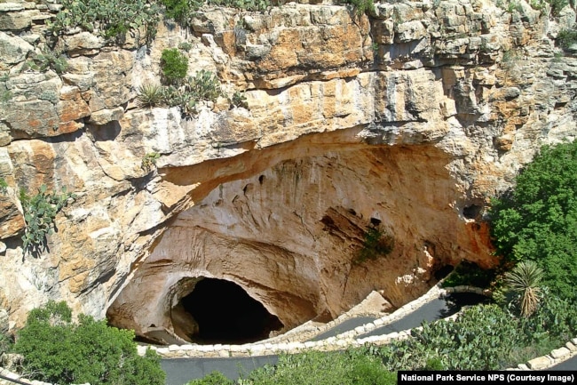 The natural entrance of Carlsbad Caverns.