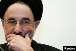 FILE - Former Iranian President Mohammad Khatami attends a meeting on peace at the Gregorian Pontifical University in Rome, May 3, 2007.