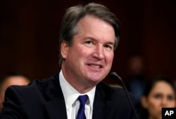 FILE - Supreme Court nominee Brett Kavanaugh testifies before the Senate Judiciary Committee on Capitol Hill in Washington, Sept. 27, 2018.