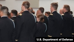 Ten U.S. Army women were the first women graduated from the military branch’s Infantry Basic Officer Leader’s Course, at Fort Benning, Georgia, Oct. 26, 2016. 