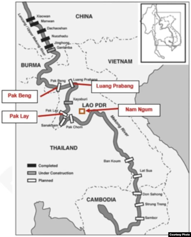 Các dự án thủy điện của Lào trên dòng chính sông Mekong.
