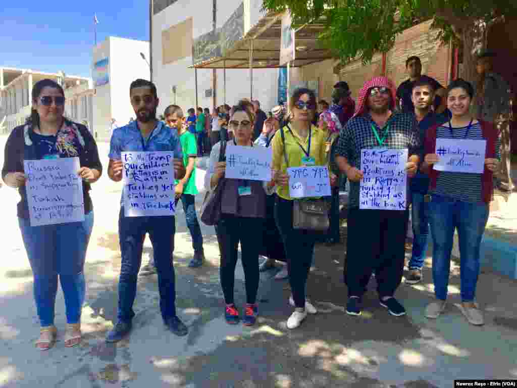 Xwepêşandana Gelê Efrînê li Dij Bombebarana Berdewam ya Artêşa Tirkiyê Û Grûbên Çekdar