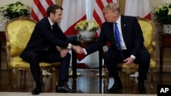 Donald Trump et Emmanuel Macron à Londres le 3 novembre 2019.