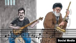 طرحی که لوک ورنیمن، کارتونیست بلژیکی برای مهدی رجبیان کشیده است-منبع: United Sketches