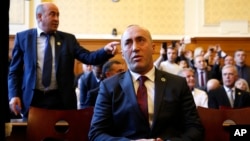 Ramuš Haradinaj, bivši premijer Kosova u sudnici u Kolmaru, 2. mart 2017.