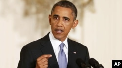 Tổng thống Obama phát biểu trong cuộc họp báo tại tòa Bạch Ốc, 9 tháng 8, 2013.