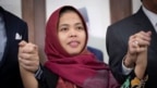 Cô Siti Aisyah sau cuộc họp báo hôm 11/3/2019.