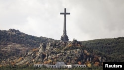 FILE - General view of the Valle de los Caidos (Valley of the Fallen), the mausoleum holding the remains of former Spanish dictator Francisco Franco, on the 43rd anniversary of his death in San Lorenzo de El Escorial, outside Madrid, Spain