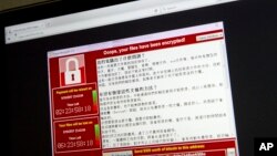 Captura de pantalla de un usuario taiwanés, del virus que infectó a miles de computadores en todo el mundo. Beijing, mayo 13, 2017. 