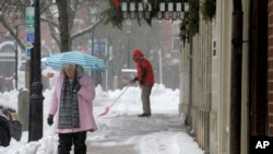 Sneg u Nju Hempširu, na severoistoku SAD