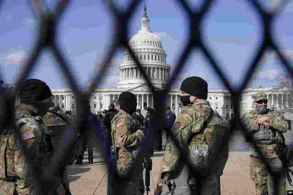 National Guard keep watch on Capitol Hill in Washington, D.C.&nbsp;Capitol Police say they have uncovered intelligence of a &quot;possible plot&quot; by a militia group to breach the U.S. Capitol.