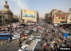 FILE - A general view of a street in downtown Cairo, Egypt, March 9, 2017.