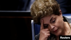 Brazil's suspended President Dilma Rousseff attends the final session of debate and voting on Rousseff's impeachment trial in Brasilia, Brazil, August 29, 2016.