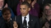 9일 백악관에서 첫 대국민 연설을 통해 미국 재정 위기에 대한 입장을 표명하는 바락 오바마 대통령.