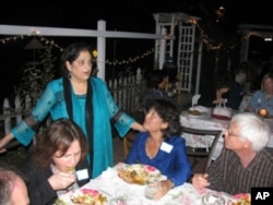 Samina Sundas mingles with guests at a recent gathering she hosted.