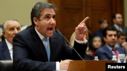 Michael Cohen, the former personal attorney of U.S. President Donald Trump, testifies before a House Committee on Oversight and Reform hearing on Capitol Hill in Washington, Feb. 27, 2019. 