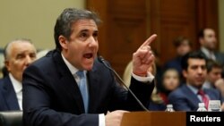 Michael Cohen, the former personal attorney of U.S. President Donald Trump, testifies before a House Committee on Oversight and Reform hearing on Capitol Hill in Washington, Feb. 27, 2019.