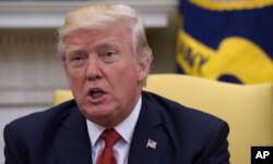 President Donald Trump, speaking in the Oval Office of the White House in Washington, denounced the appointment of a special counsel to investigate his campaign's ties with Russia on Thursday, calling it an unprecedented "witch hunt" that "hurts our country."