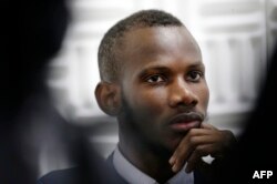 Malian Lassana Bathily, a Muslim employee who helped Jewish shoppers hide in a cold storage room from an islamist gunman during the Jan. 9, 2015 attack, is pictured in Paris, Jan. 15 , 2015.