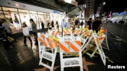 好莱坞星光大道上的川普之星被路障围了起来（2016年11月14日）