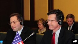 US Assistant Secretary of State Robert Blake during a news conference in Tashkent, Uzbekistan, February 18, 2011