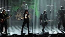 Alice Cooper and his band performs at the Rock and Roll Hall of Fame induction ceremony last week in New York