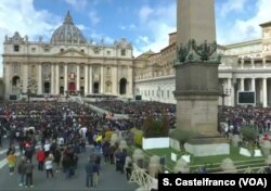 Faithful badistant at Palm Sunday Mbad in St Peter's Square, Vatican, on April 14, 2019.