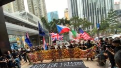 香港社福界發起香港人權法案請願遊行，促請國際社會關注反送中運動期間警方涉嫌濫用武力等人道危機。(美國之音湯惠芸)
