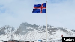 FILE - Iceland's national flag is seen in the town of Vik, Iceland, April 22, 2010.