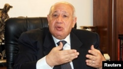 Mohamed Abu Shadi, Egypt's new supply minister, speaks to the media at his office in Cairo, July 17, 2013.