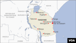 Carte de la Tanzanie