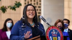 In this file photo, Colorado State Sen. Julie Gonzales speaks during a news conference on Oct. 15, 2020, in Denver, Colorado. (AP Photo/David Zalubowski, File)