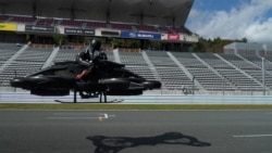 Japanese startup A.L.I. Technologies' "XTurismo Limited Edition" hoverbike at its demonstration at Fuji Speedway