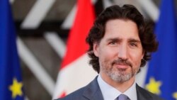 Canada's Prime Minister Justin Trudeau arrives for an EU-Canada summit at the European Council building in Brussels, Monday, June 14, 2021. (Stephanie Lecocq, Pool via AP)