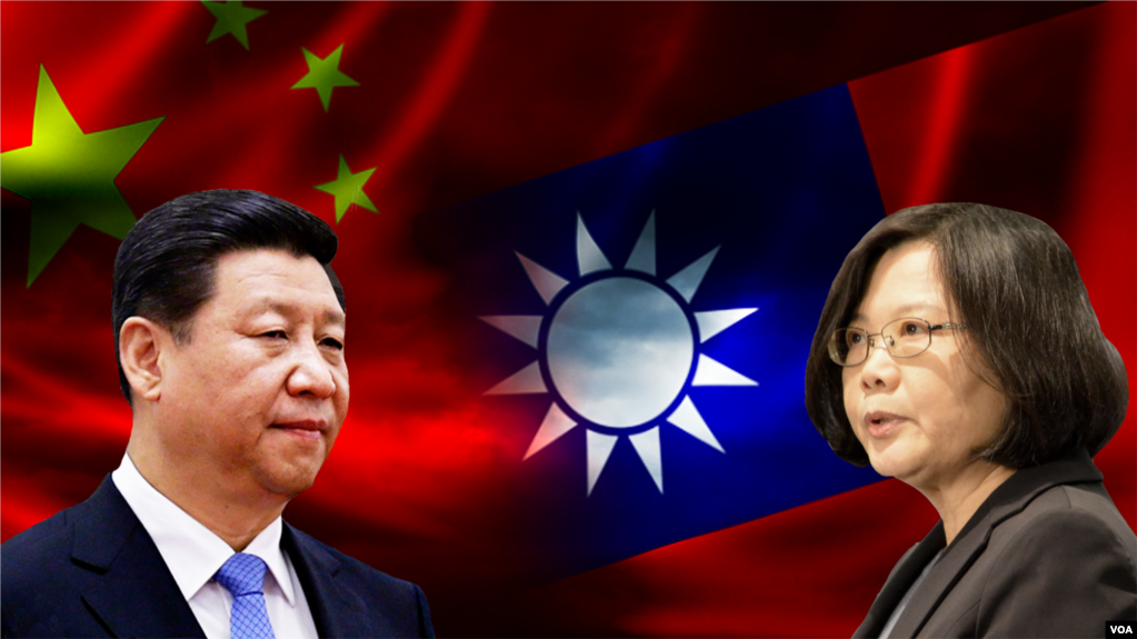 中国国家主席习近平和台湾总统蔡英文(photo:VOA)