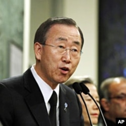 UN Secretary General Ban Ki-moon at the UN Headquarters in New York, 12 Jan 2011